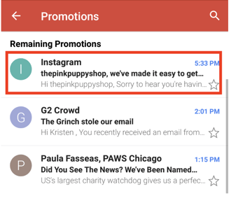 Instagram not sending password email